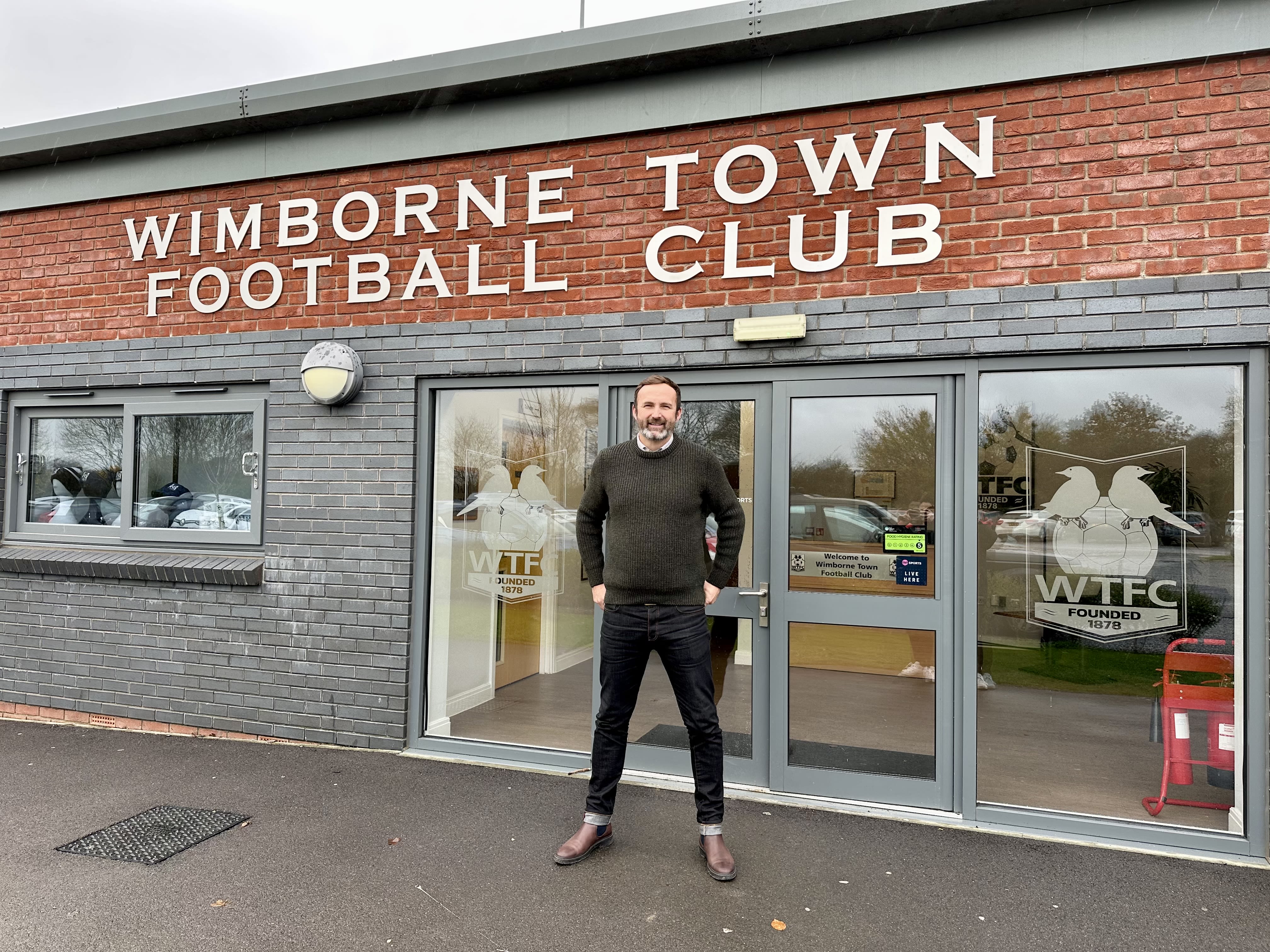 Jimmy Glass outside of Wimborne Town FC, where he is now general manager (Photo by Kyran Rickman)