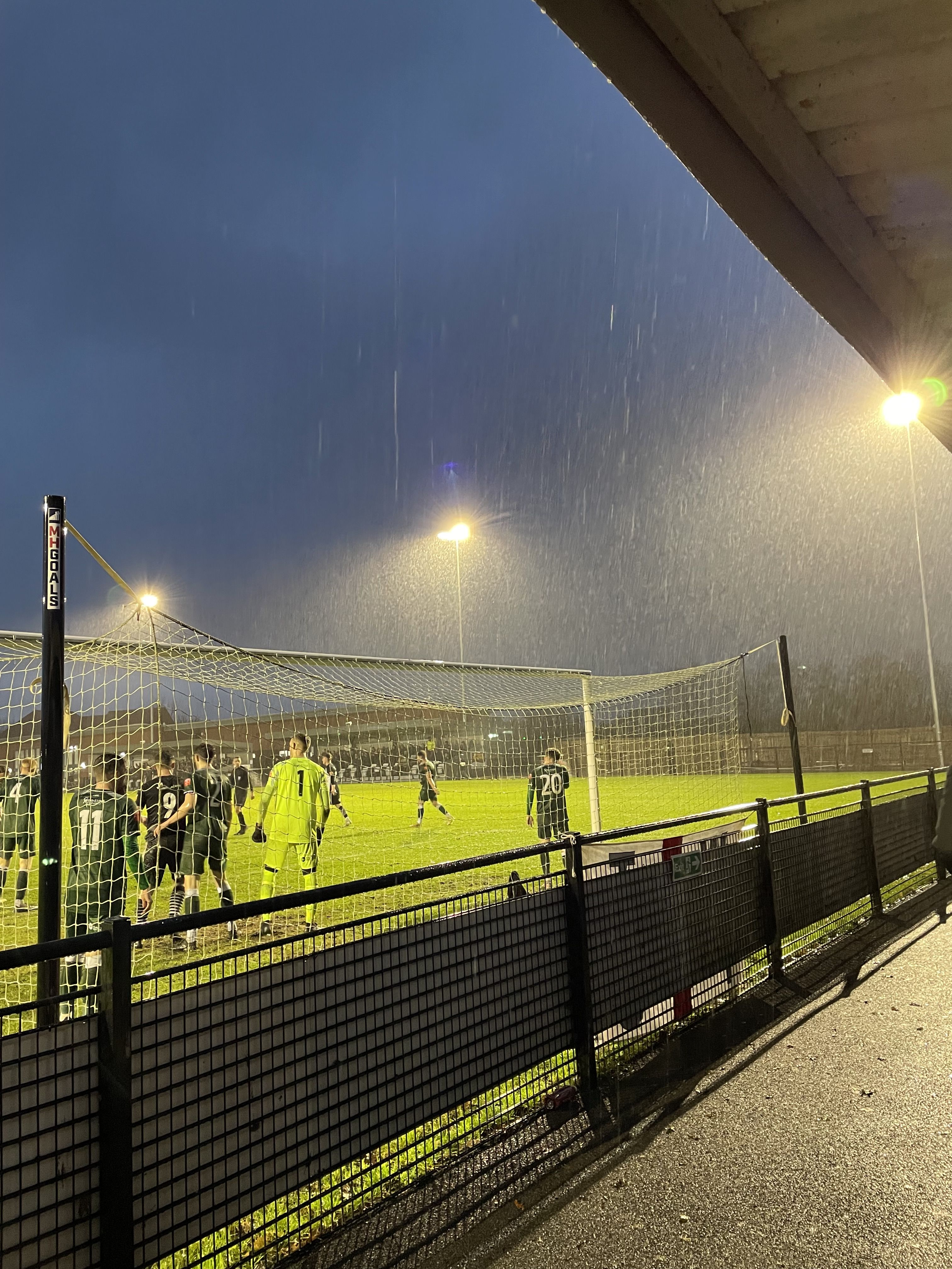 Wimborne playing in the rain