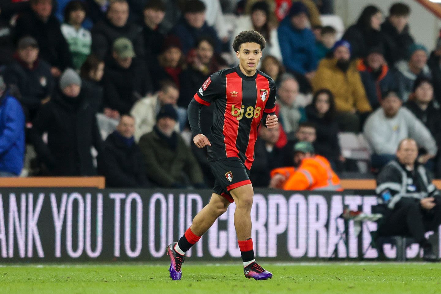 Remy Rees-Dottin making his first senior appearance in the FA Cup against West Brom (Photo credit: AFCBTV)