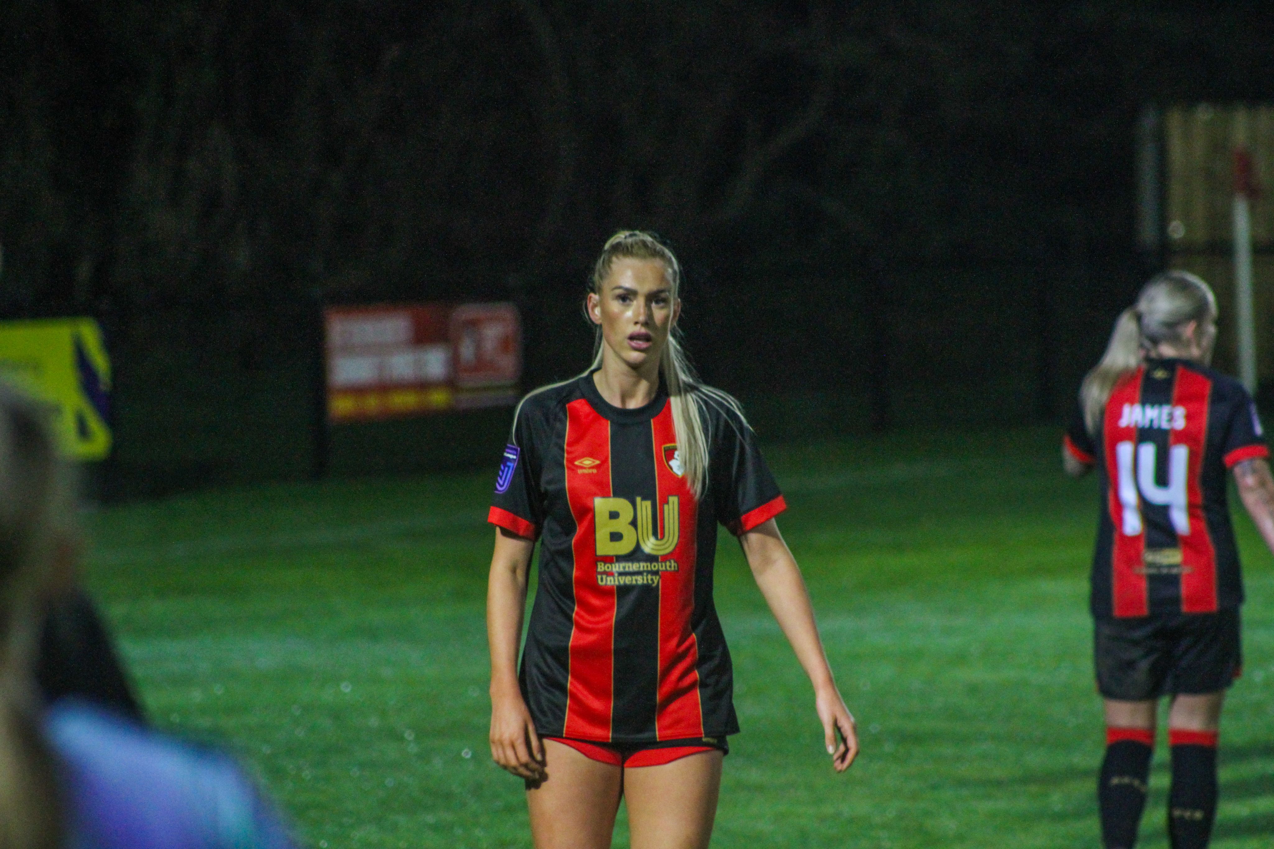 Kelci Bowers playing against Arsenal u21s in a friendly for AFC Bournemouth